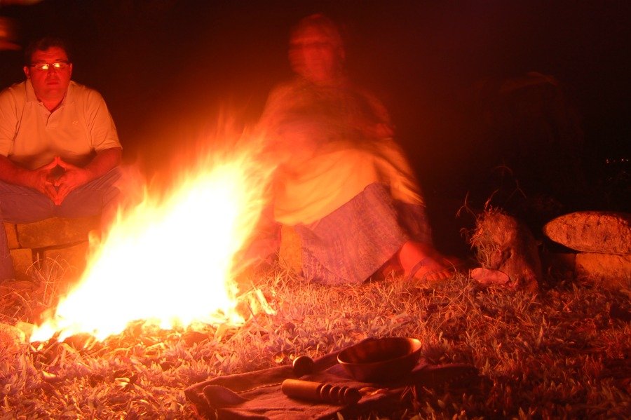 AumRak at the fire ceremony