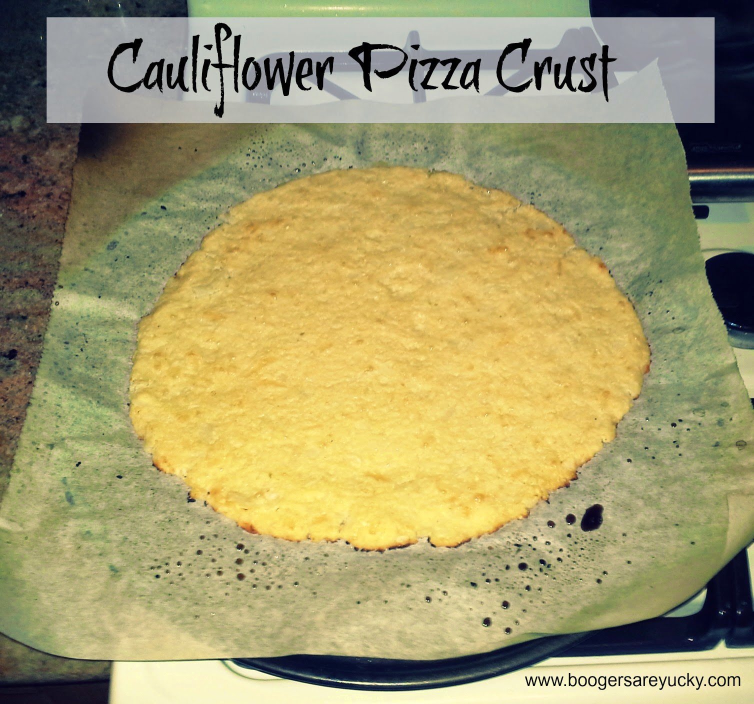 Cauliflower Pizza Crust baked before adding toppings