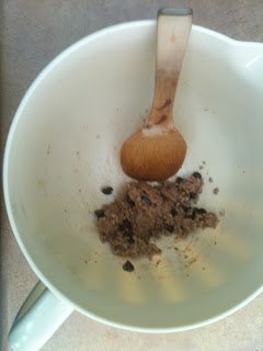 mixing gluten free chocolate chip cookie batter