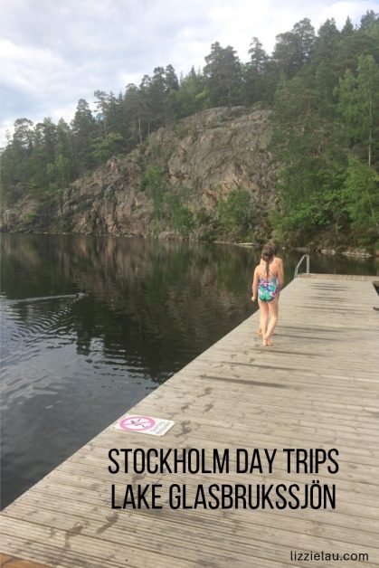 Stockholm day trips Lake Glasbrukssjön on the swimming raft