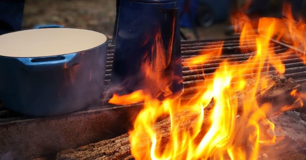campfire cooking with a dutch oven