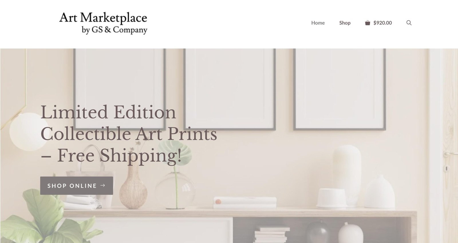 art marketplace home page